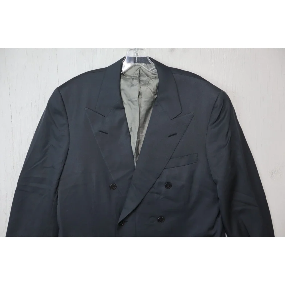 Vintage Oxxford Clothes Double Breasted Blazer Jacket Super 100s Gabardine 42R